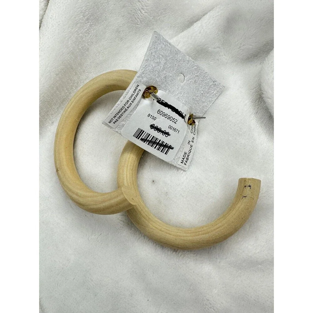 Free People Natural Wood Half Circle Handles Pair Craft Accessory Lightweight